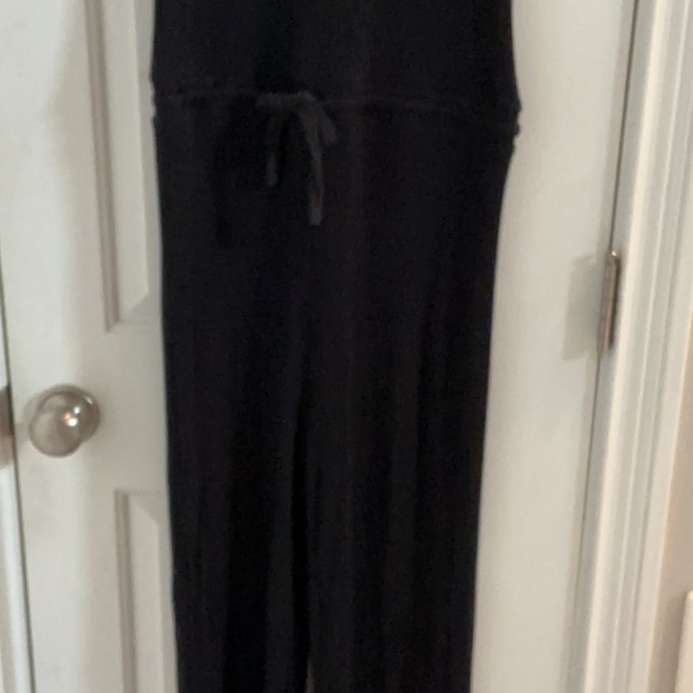 NWOT Beyond Yoga Jetsetter Black Ribbed Jumpsuit w/ Drawstring Waistband - Picture 7 of 12